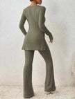 Polyester Two piece set Women's Clothing Solid Color Casual Slim New Fashion Women Elegant Outfit
