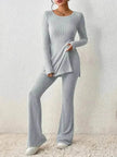 Polyester Two piece set Women's Clothing Solid Color Casual Slim New Fashion Women Elegant Outfit