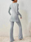 Polyester Two piece set Women's Clothing Solid Color Casual Slim New Fashion Women Elegant Outfit