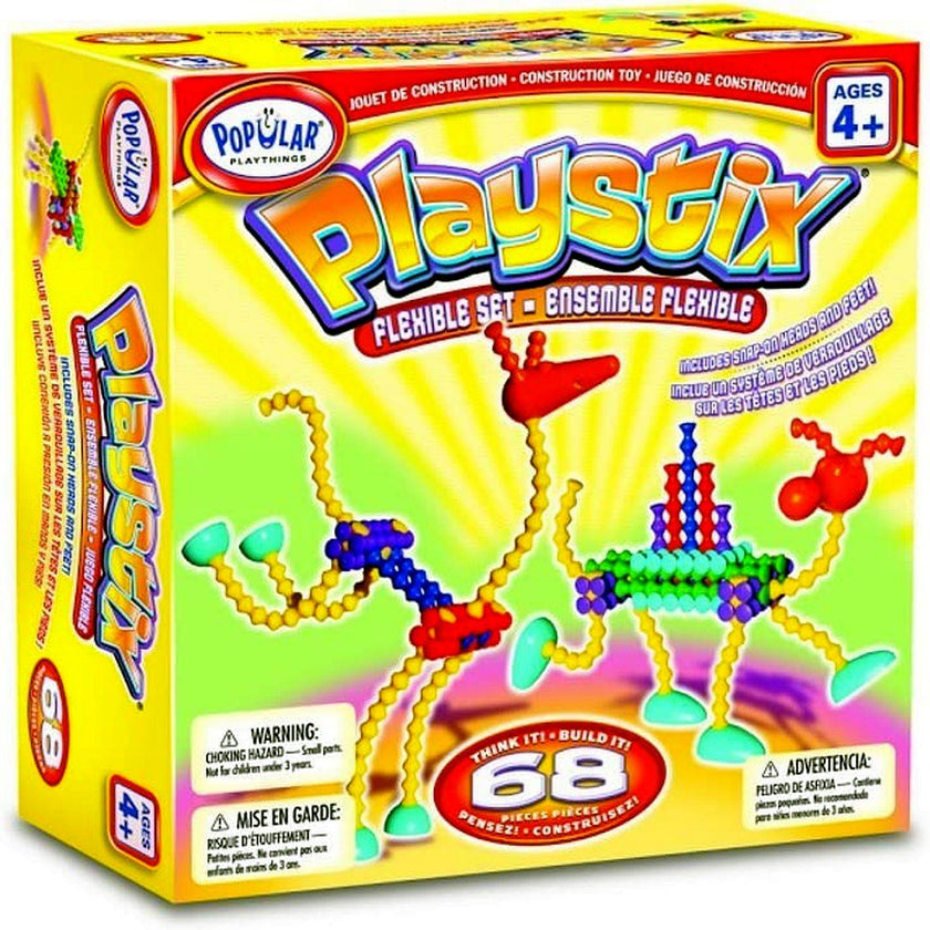 Popular Playthings - Jeu de Playstix Flexible 68 pièces (Bilingue)