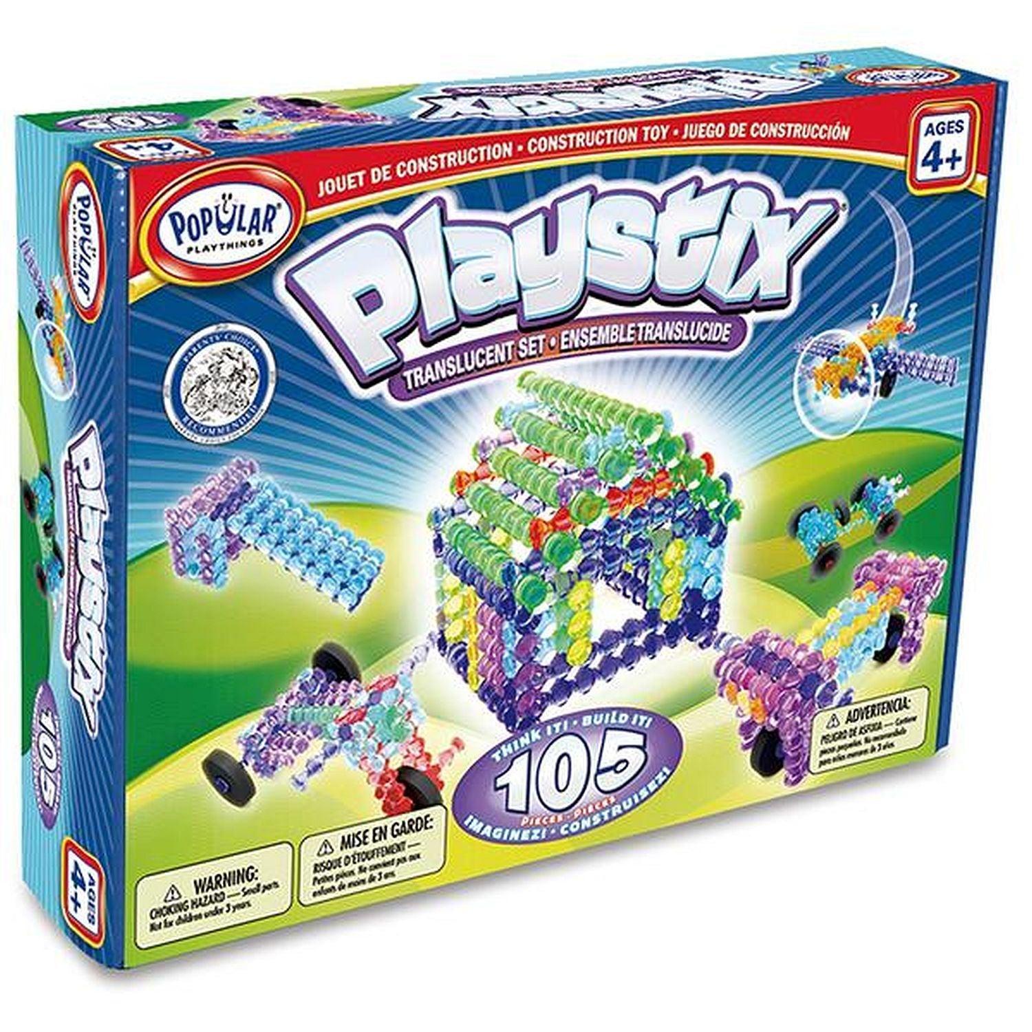 Popular Playthings - Playstix Translucent Set 105-Piece (Bilingual)