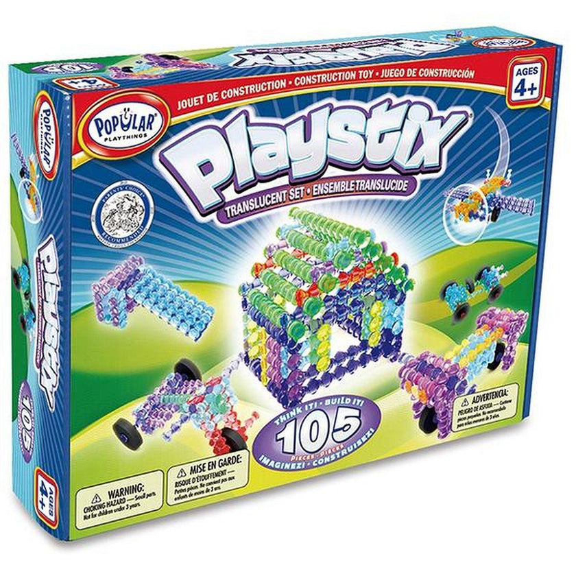 Popular Playthings - Playstix Translucent Set 105-Piece (Bilingual)