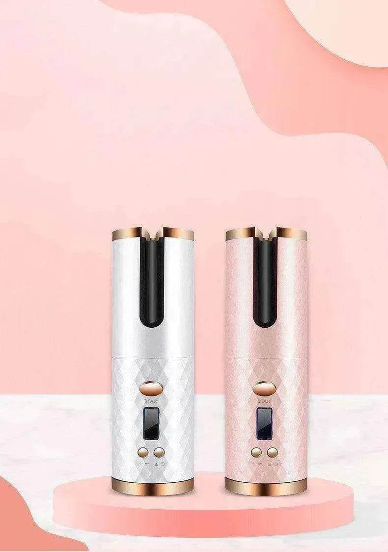 Portable LCD Hair Curler: Rechargeable, Ceramic, Auto Rotating