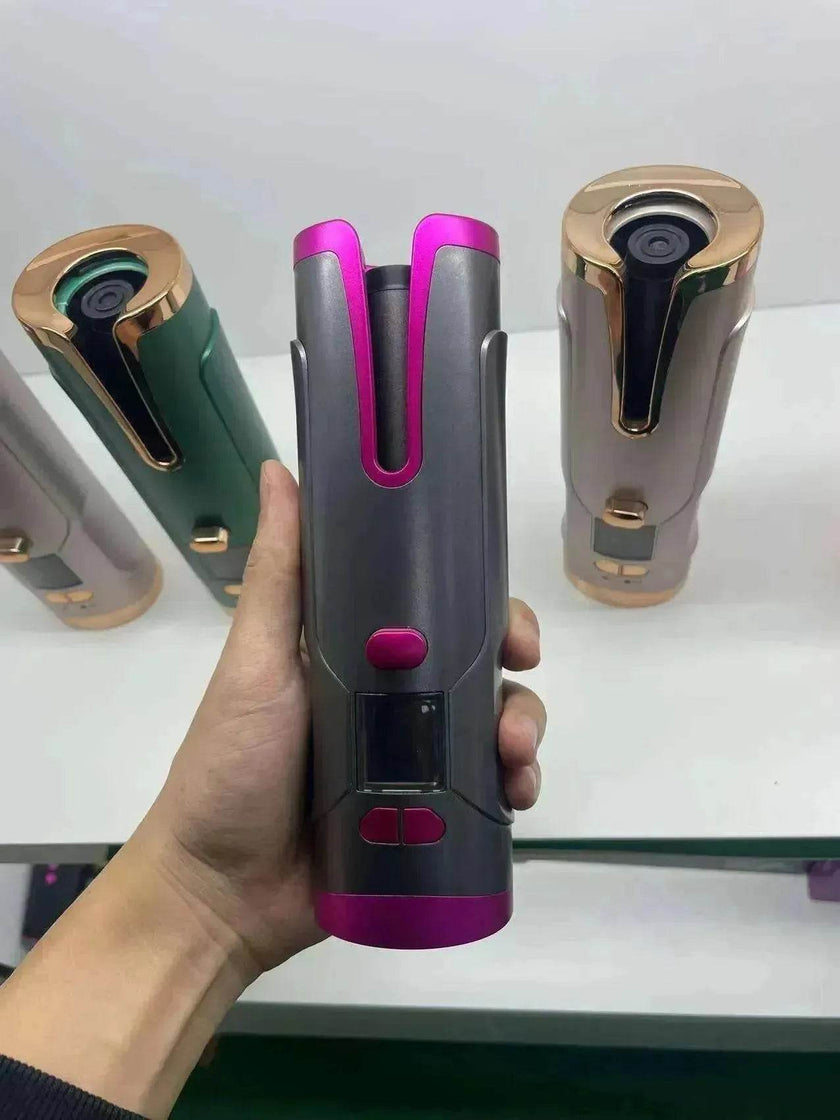 Portable LCD Hair Curler: Rechargeable, Ceramic, Auto Rotating