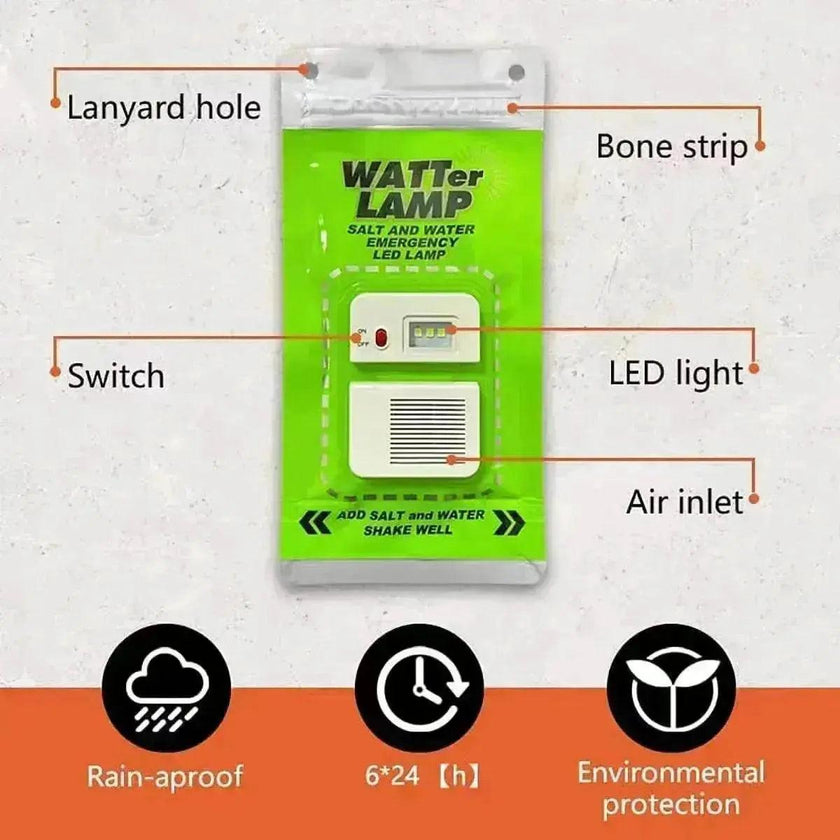 Portable Salt Water Lamp Camping LED