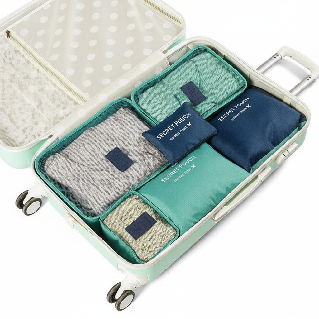 Travel Luggage Packing Cubes Set – Lightweight Waterproof Organizer (6 Pieces)