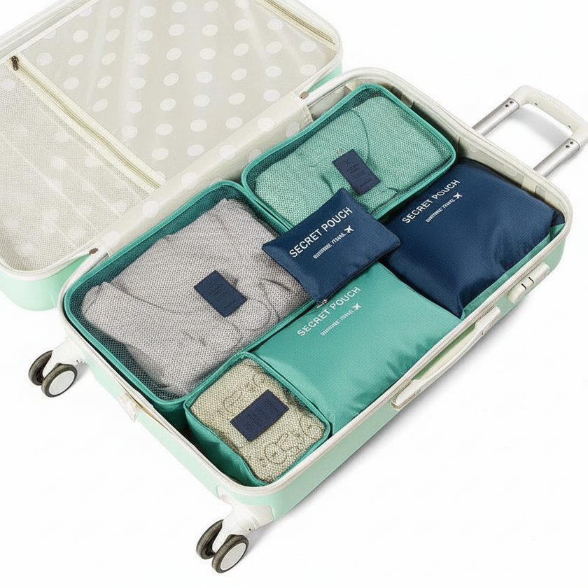 Travel Luggage Packing Cubes Set – Lightweight Waterproof Organizer (6 Pieces)