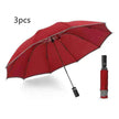 Portable Windproof Umbrella, 10Ribs Auto Close, Reflective for Safety