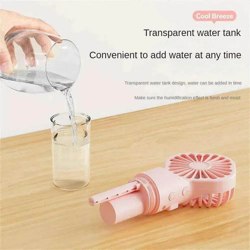 Portable on the go fan humidifier powered by USB