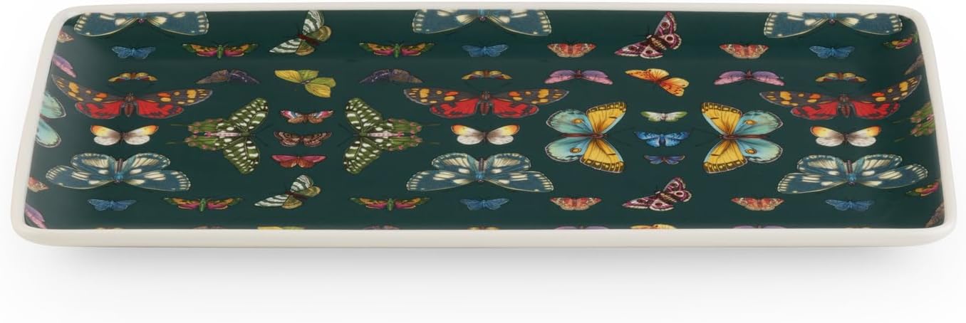 Portmeirion - Botanic Garden Harmony Accents Green Rectangular Tray | 13 x 7.5 in