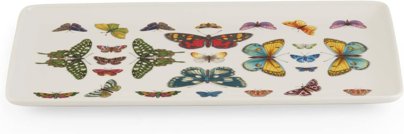 Portmeirion - Plateau rectangulaire blanc Botanic Garden Harmony Accents | 33 x 19 cm