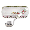 Portmeirion - Botonic Garden, ensemble 2 pièces | Assiette à sauce 20,3 cm x 10,8 cm avec cuillère percée 10,8 cm