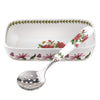 Portmeirion - Botonic Garden, ensemble 2 pièces | Assiette à sauce 20,3 cm x 10,8 cm avec cuillère percée 10,8 cm