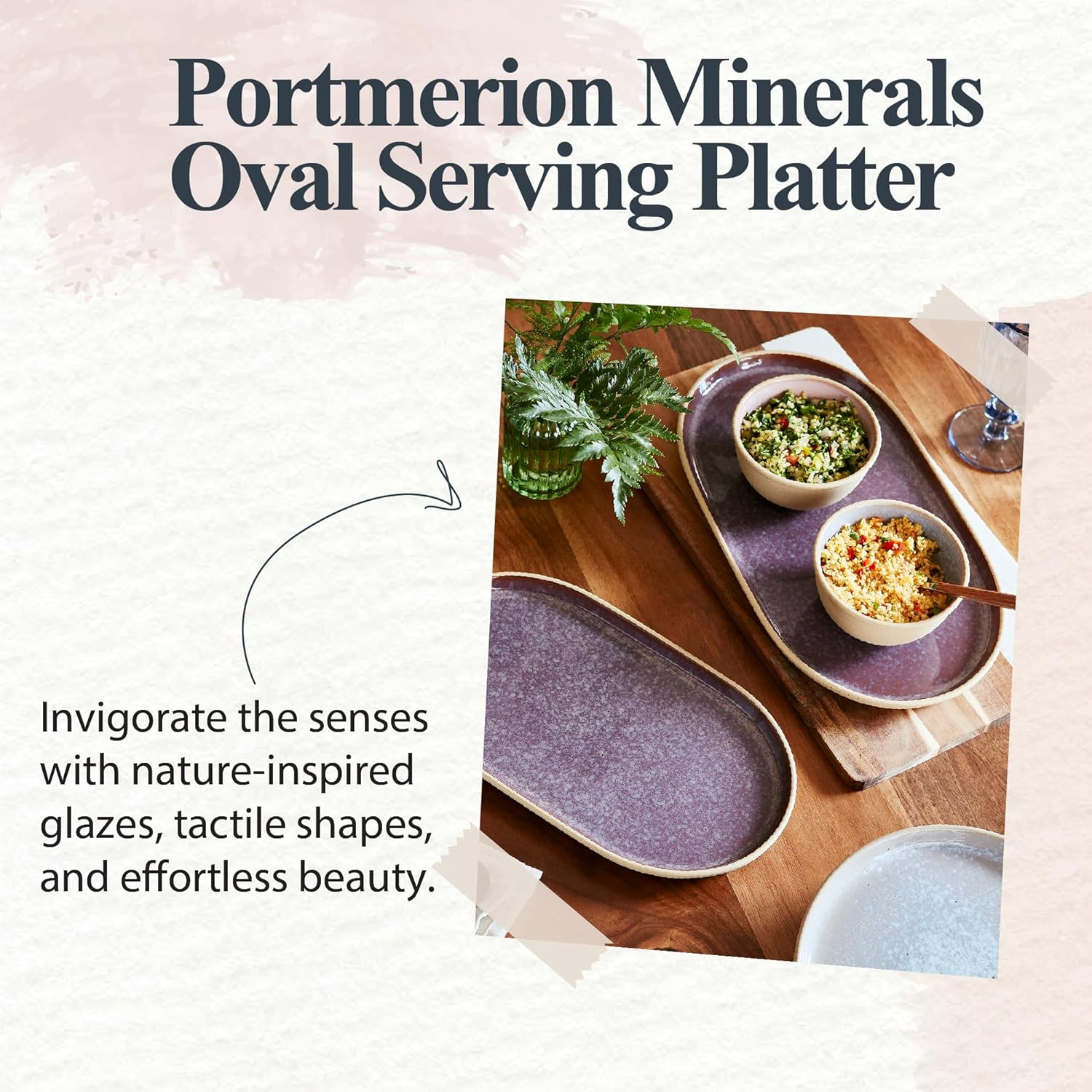 Portmeirion - Minerals Medium Oval Platter - Amethyst | 12 in