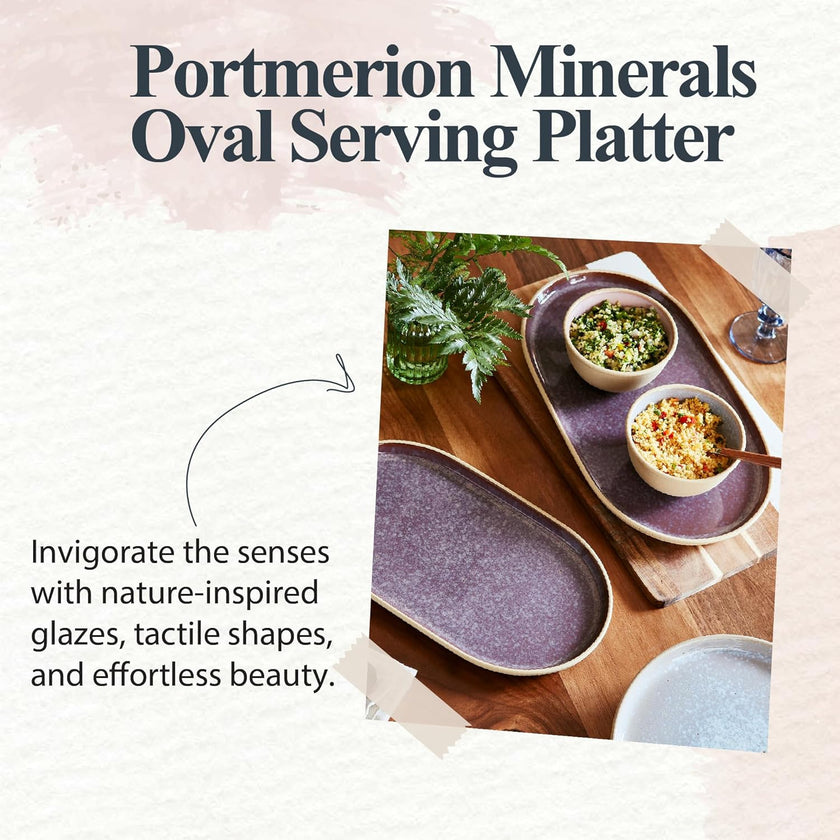 Portmeirion - Minerals Medium Oval Platter - Amethyst | 12 in