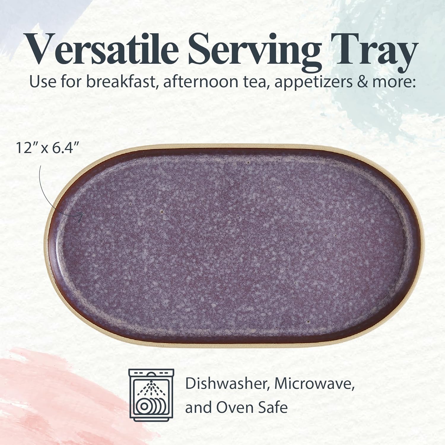 Portmeirion - Minerals Medium Oval Platter - Amethyst | 12 in