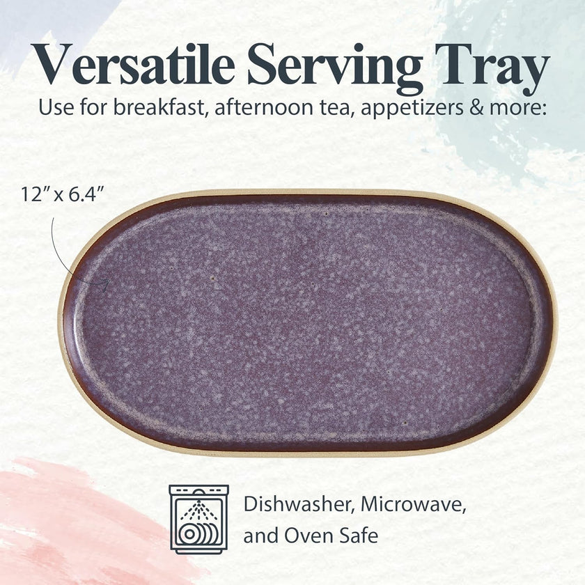 Portmeirion - Minerals Medium Oval Platter - Amethyst | 12 in