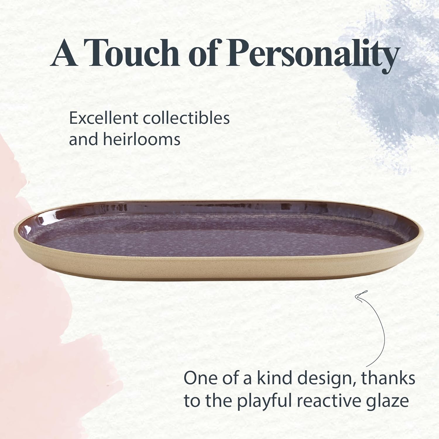 Portmeirion - Minerals Medium Oval Platter - Amethyst | 12 in