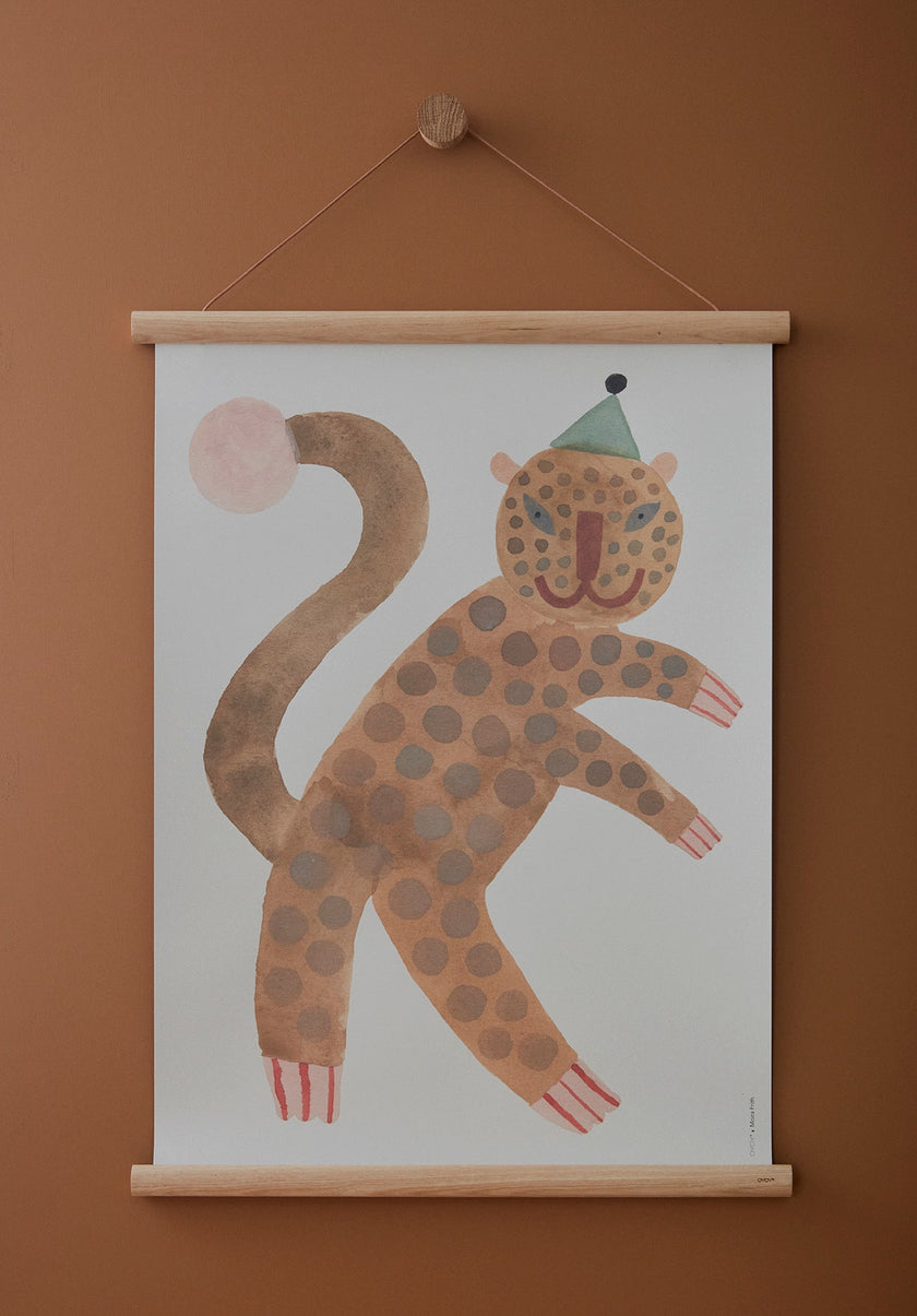 Poster 50x70 - Standing Leopard Elvis - Moira Frith - Multi