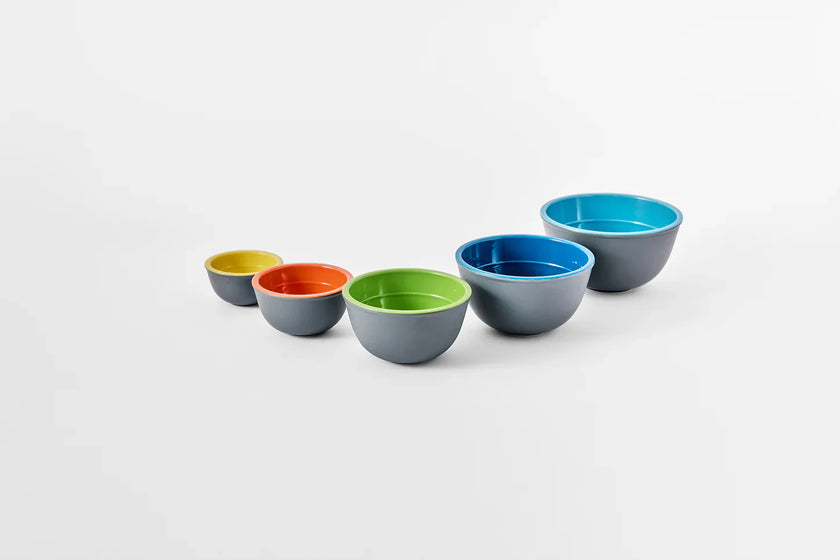Prepara - Pinch Bowl Set 5Pc/St Two-Tone Grey Melamine