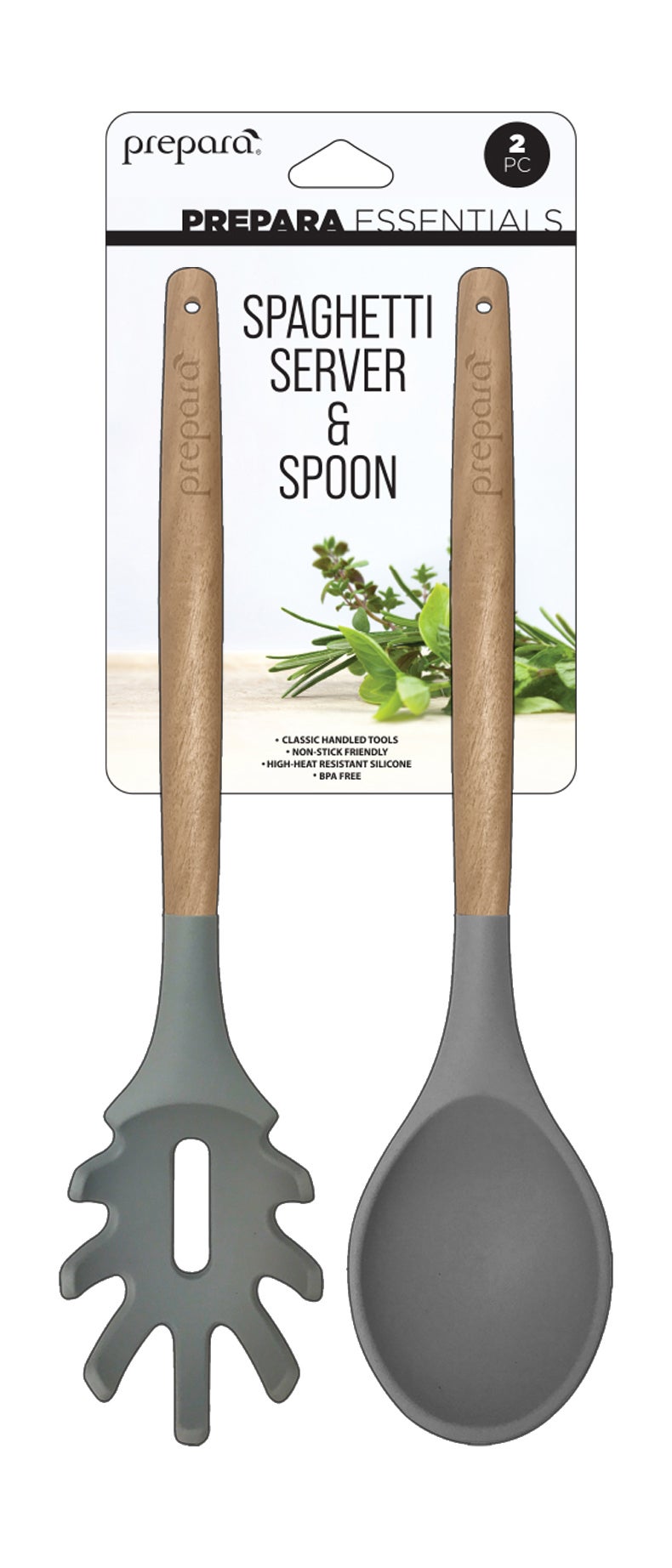 Prepara - Silicone Spaghetti & Solid Spoon Set of 2