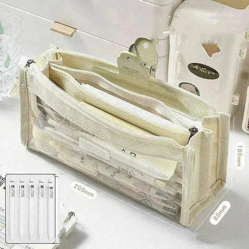 Primary School Transparent Pen Bag High Appearance Level Large Capacity