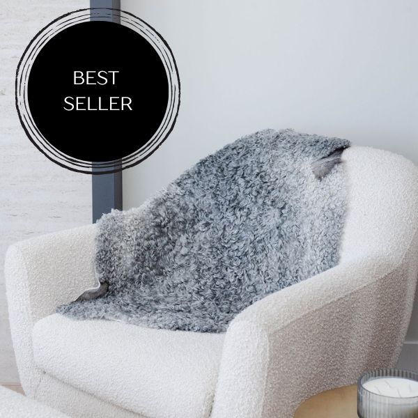 Grey Short Wool Gotland Sheepskin
