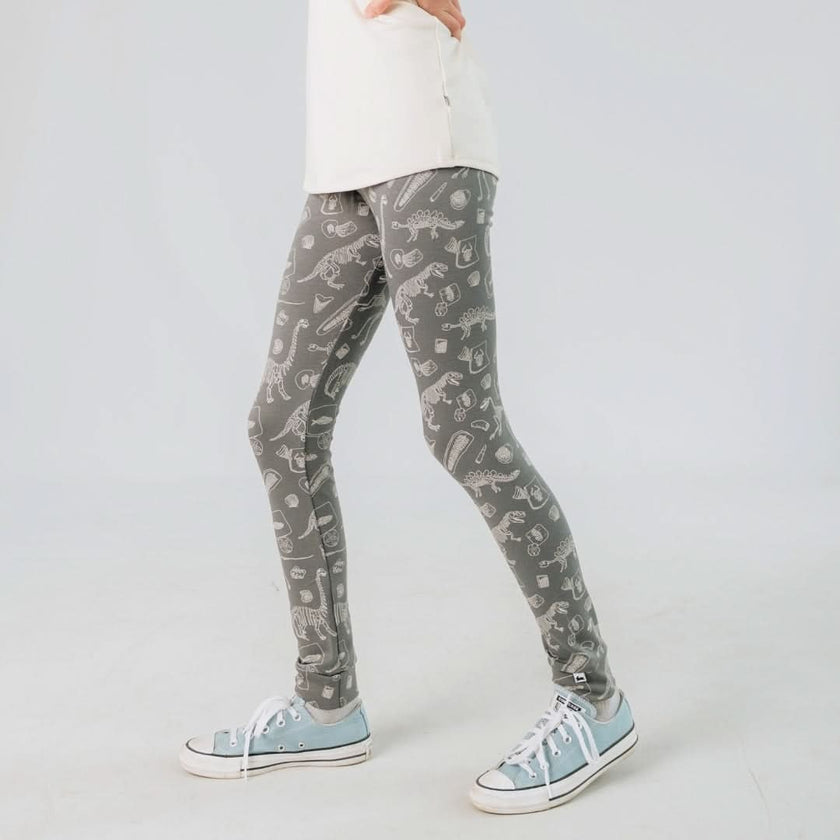 Youth Bamboo Leggings | Bison Plaid