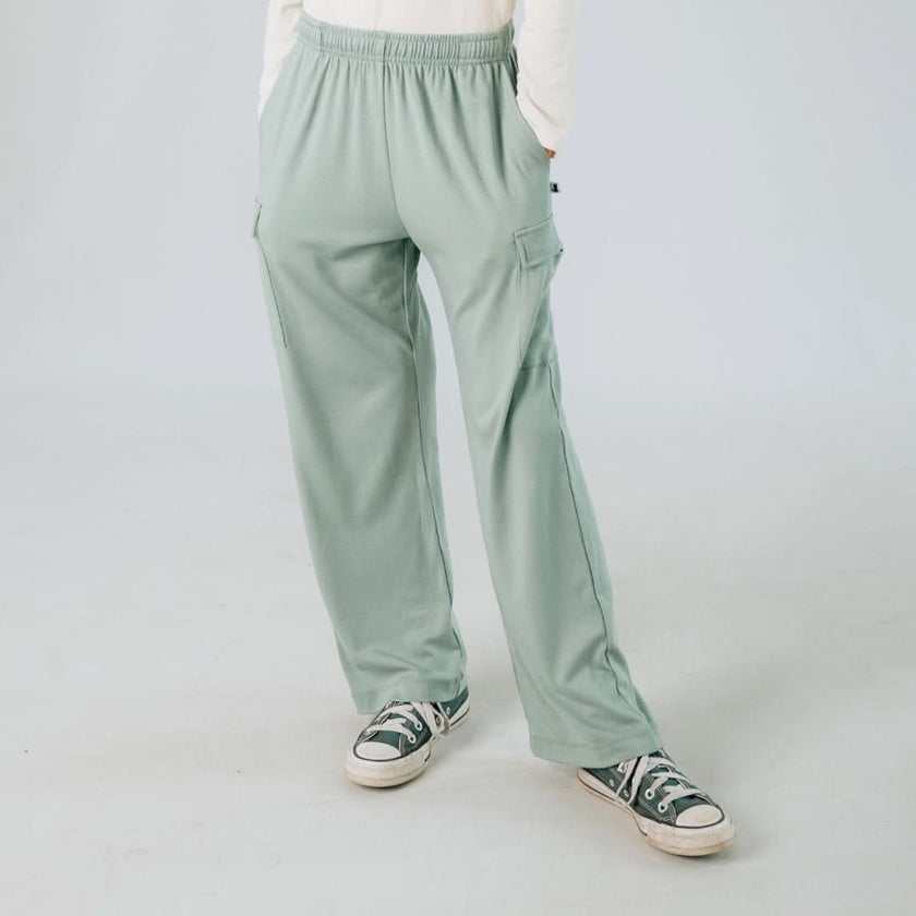 Youth Bamboo Cargo Pants | Smoked Pine