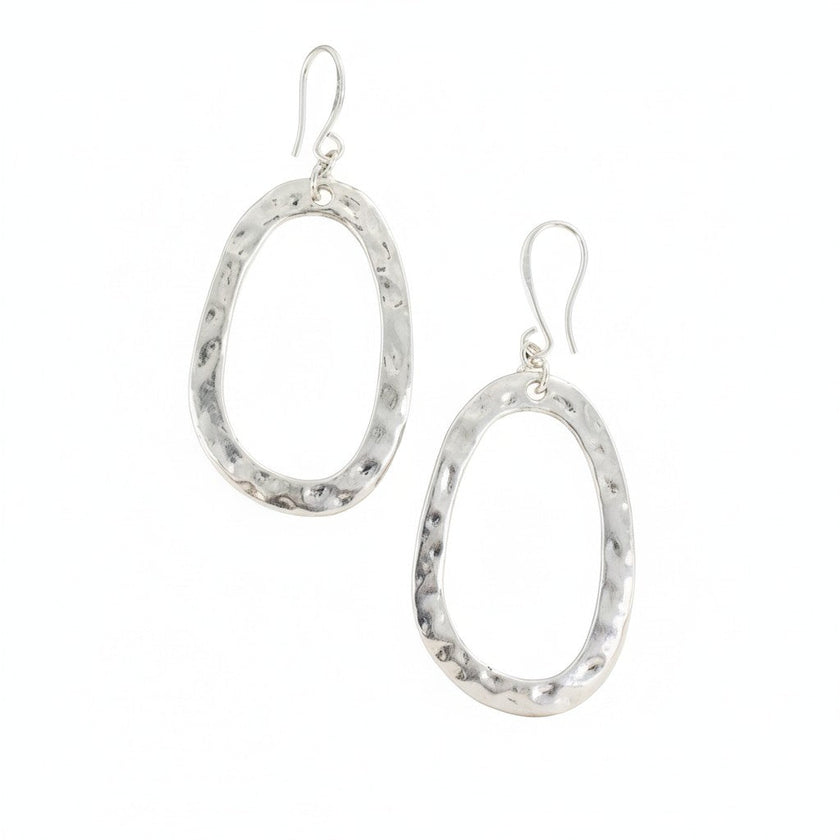 Oval Earrings In Silver Plate