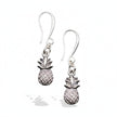 Pineapple Charm Earrings in Silver Plate