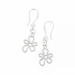 Flower Charm Earrings in Silver Plate
