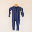 Muted Navy Bamboo Convertible Zippered Romper