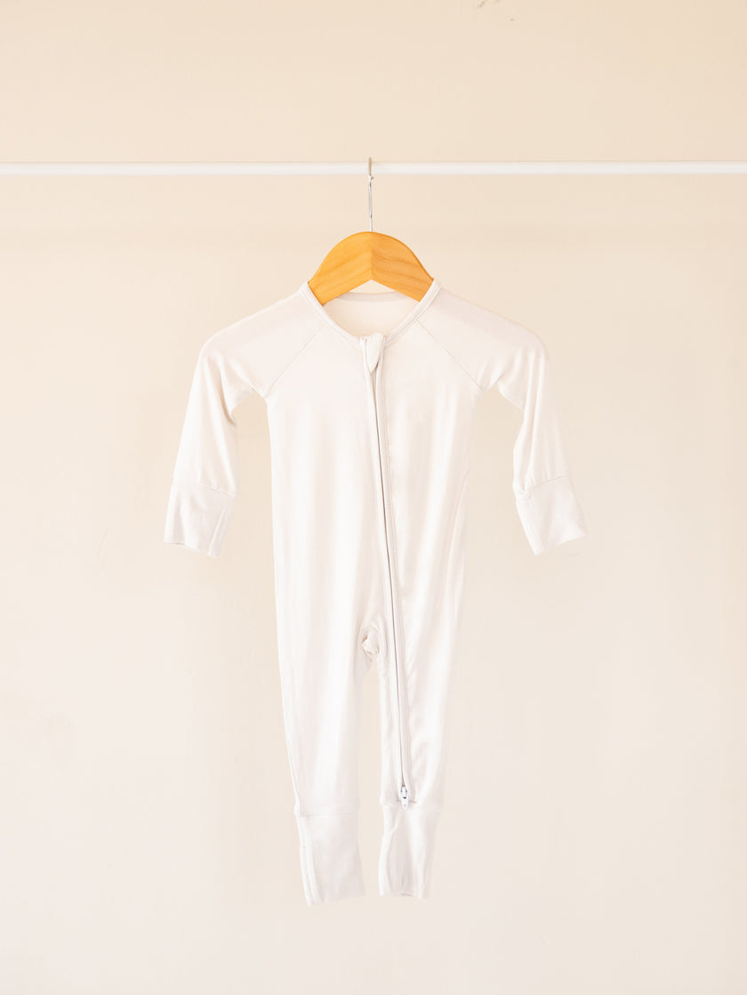 Cloud Grey Bamboo Convertible Zippered Romper