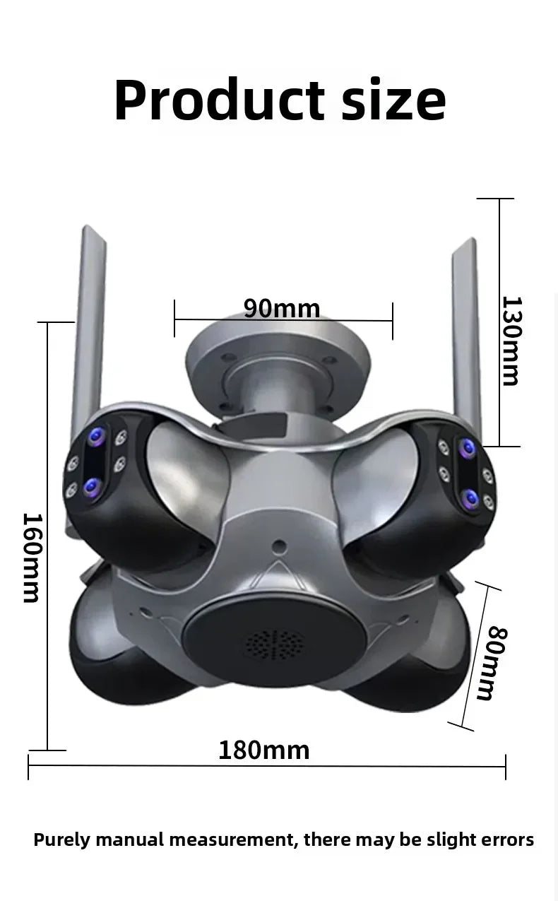 Auto Tracking Wireless Surveillance Cameras HD 4 Screens WiFi IP PTZ FFVideo