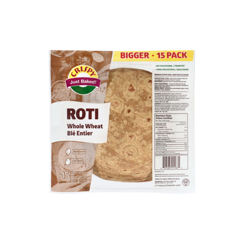 Crispy Whole wheat Roti (15 pcs) 750g