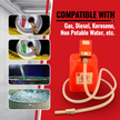 PUMPMATIC 12 FT HOSE + 5 GALLON YELLOW DIESEL CAN COMBO KIT - 3.2 GPM - GAS, DIESEL, KEROSENE