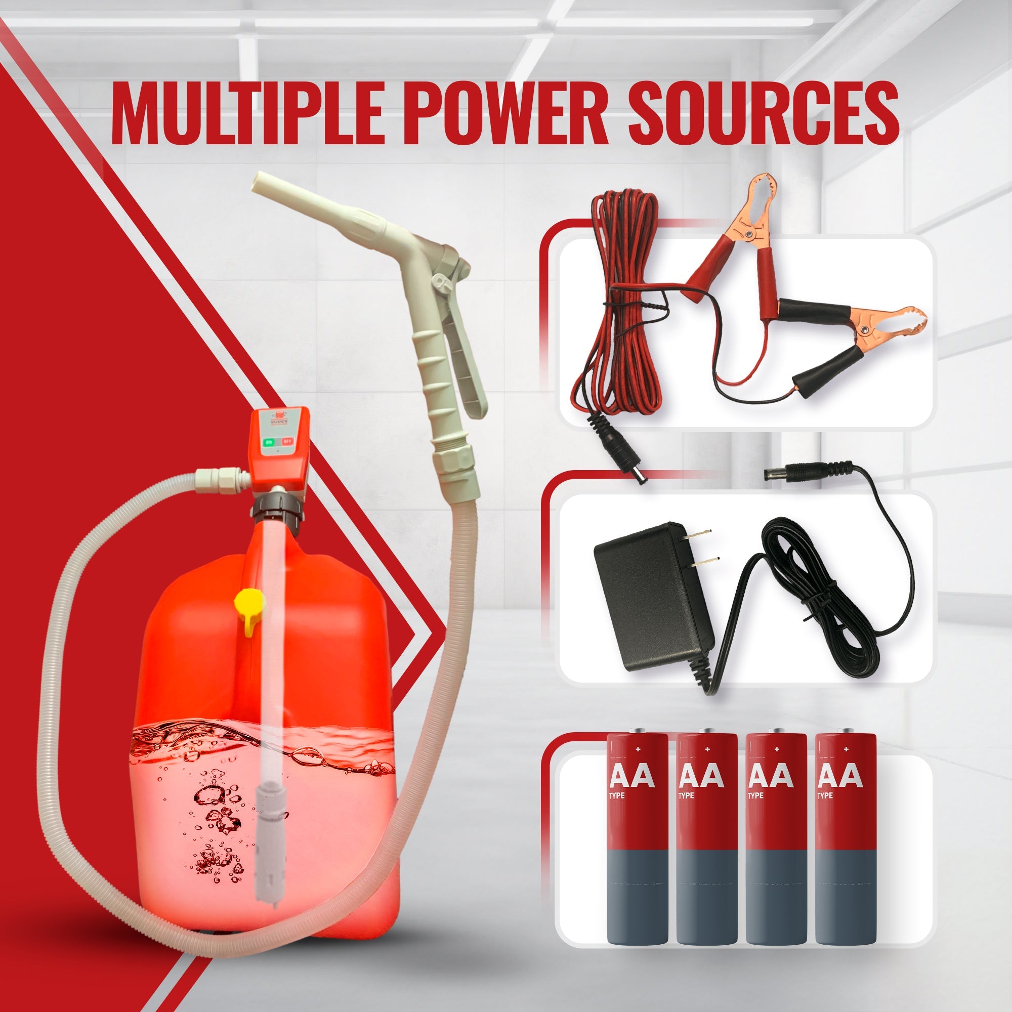*New* PumpMatic Super Gas Pump w/ 4.25 Ft Hose & Flow Control Nozzle
