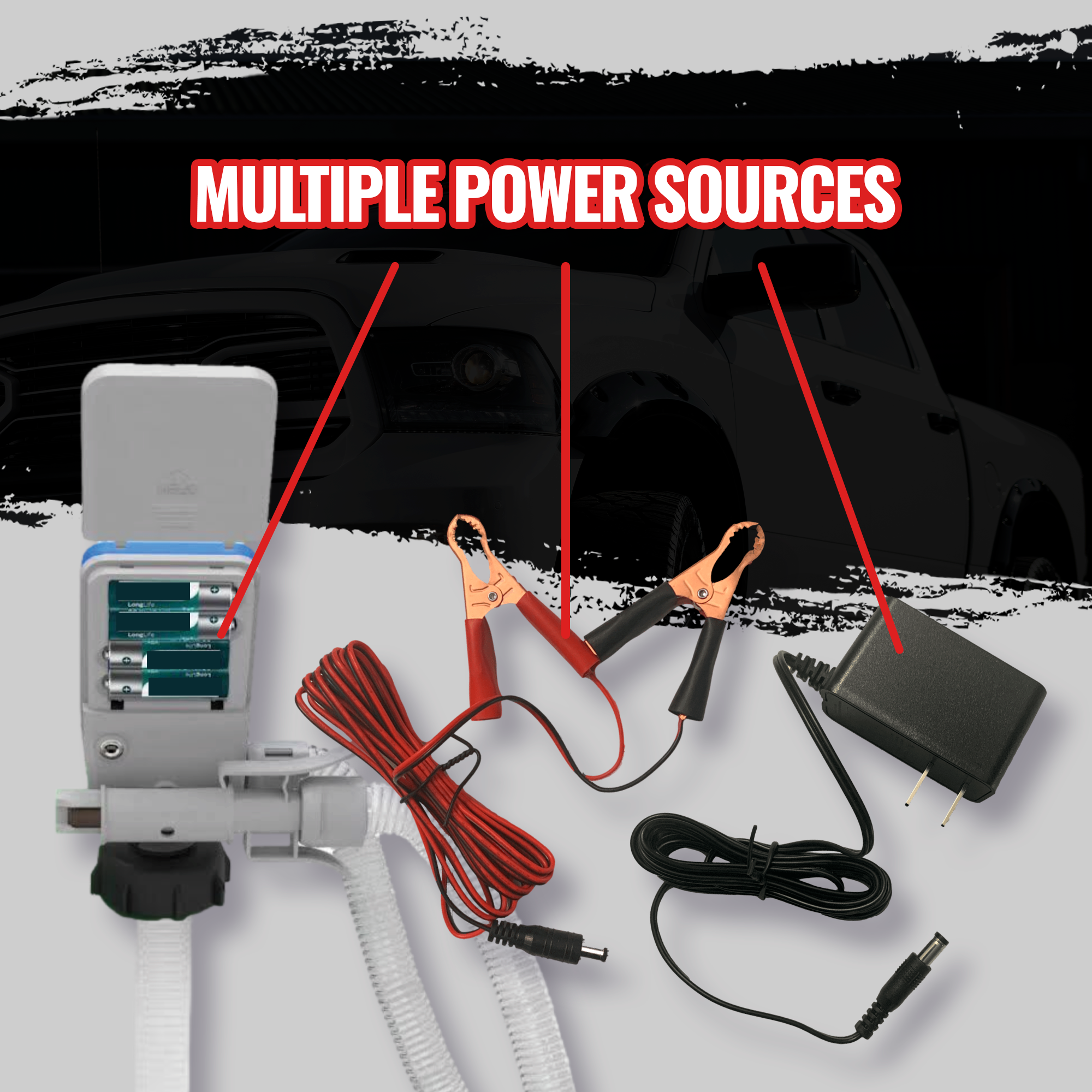 PumpMatic Super Gas Pump Fuel Transfer Pump for Gas, Diesel, Kerosene + 3 Power Sources w/ 4.25 Ft Hose