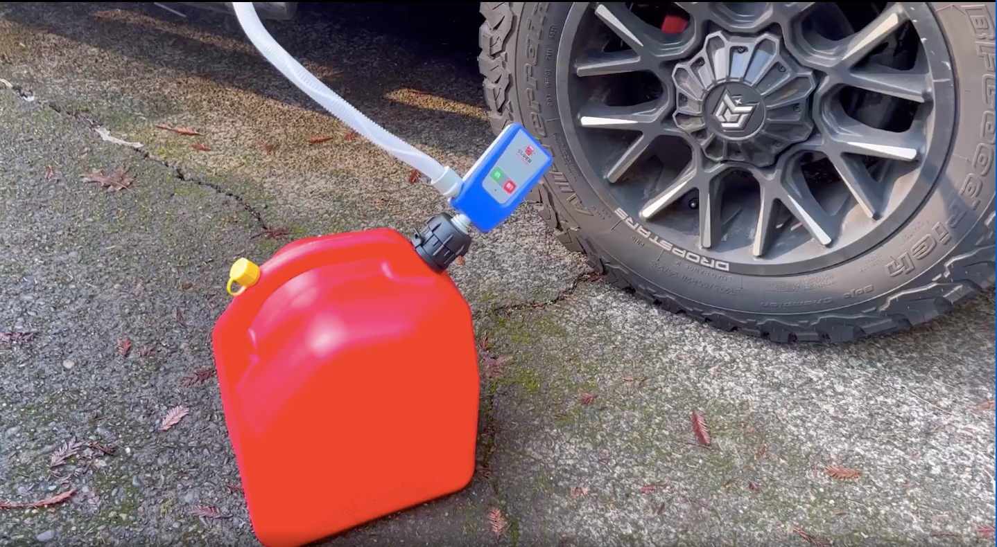 PumpMatic Super Gas Pump Fuel Transfer Pump for Gas, Diesel, Kerosene + 3 Power Sources w/ 4.25 Ft Hose