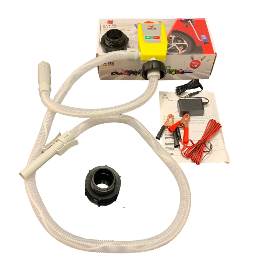 Diesel PumpMatic Super Gas Pump Fuel Transfer Pump + 3 Power Sources w/ 4.25ft Hose Siphon