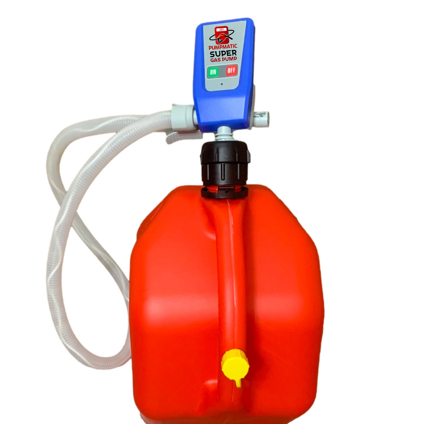 PumpMatic Super Gas Pump Fuel Transfer Pump for Gas, Diesel, Kerosene + 3 Power Sources w/ 4.25 Ft Hose