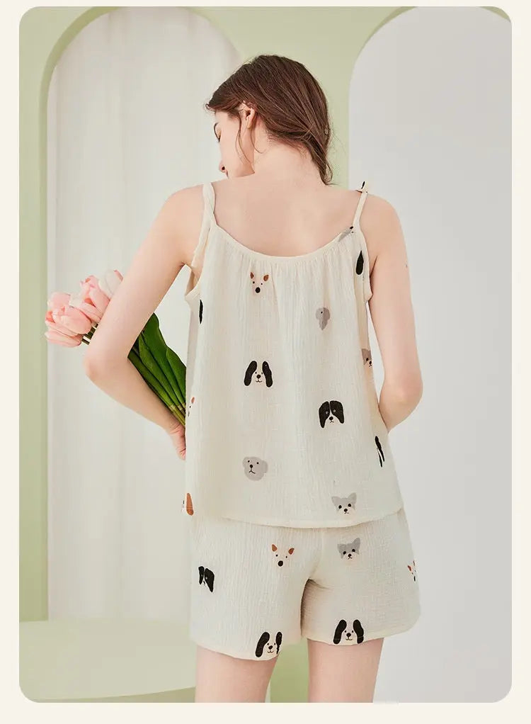 Pure Cotton Double-layer Gauze Pajamas For Women
