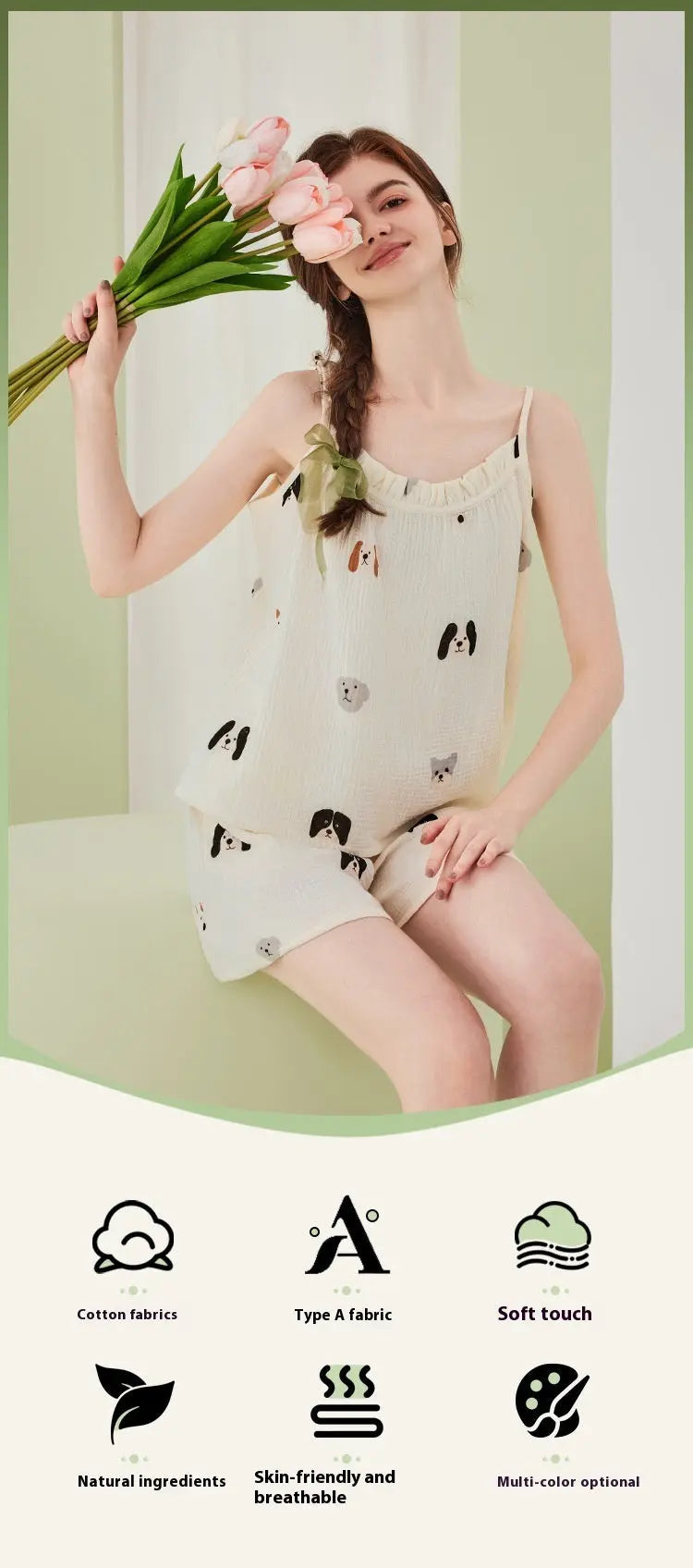 Pure Cotton Double-layer Gauze Pajamas For Women