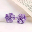 Purple Flower Internet Influencer Fairy Resin Stud Earrings For Women