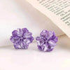 Purple Flower Internet Influencer Fairy Resin Stud Earrings For Women