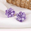 Purple Flower Internet Influencer Fairy Resin Stud Earrings For Women
