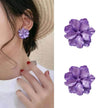 Purple Flower Internet Influencer Fairy Resin Stud Earrings For Women