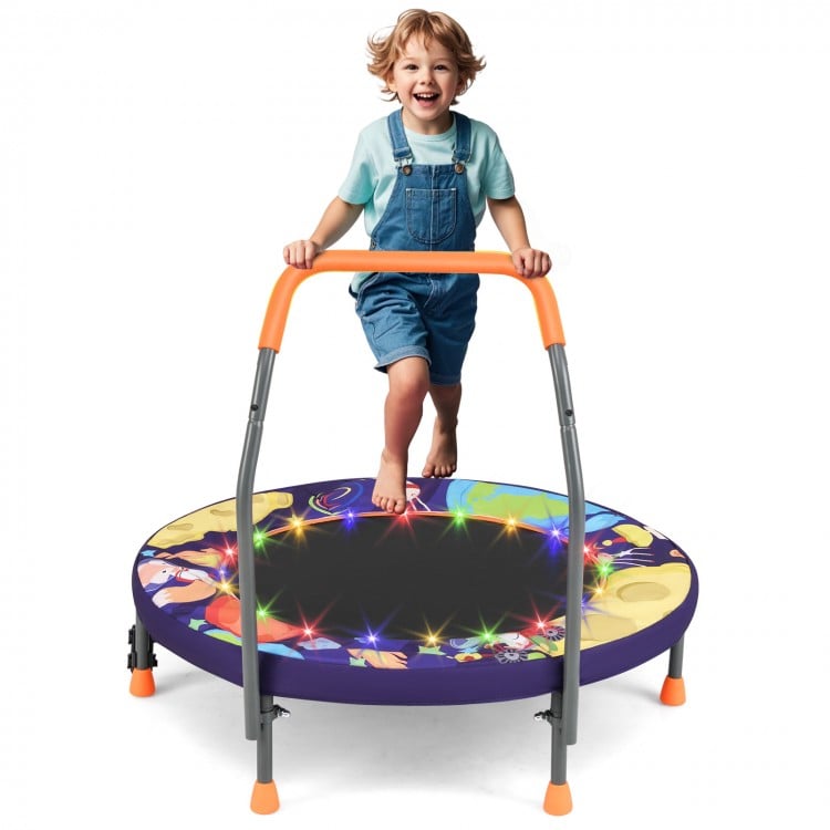 Mini Trampoline Folding Small Rebounder for Kids with Lights