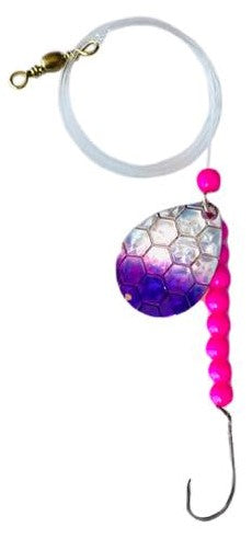 Single Hook Colorado Spinner – Purple Scale Blade Lure